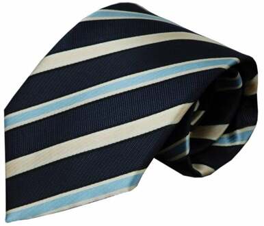 Blauwe zijden stropdas Penne 01
