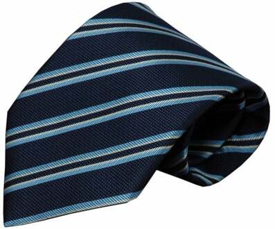 Blauwe zijden stropdas Zibello 01