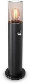 Blaze PIR LED Sokkellamp buiten zwart - 45 cm - Schemer- en bewegingssensor - Padverlichting - E27 - IP44 - Tuinlantaarn - Staande buitenlamp