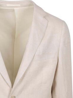 Blazer Linnen Panama Ecru Beige - 46,48,50,54,56,58