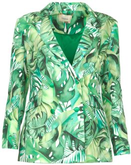 Blazer met bladerenprint Wooze  groen - 34 (IT 40),36 (IT 42),38 (IT 44),40 (IT 46),