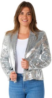 Blazer Pailletten Zilver Dames Suitmeister Zilver - Grijs