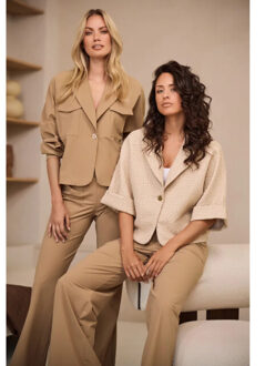 Blazer pien croco 7733 sand - maat L Beige