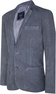Blazer suède jas Zachte Italiaanse leren jas - maat 2XL Grijs