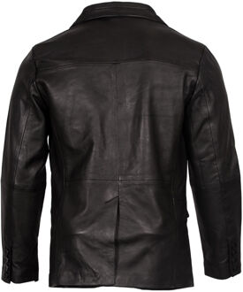 Blazer van zacht lamsleer met 2 knopen Zwart - XL