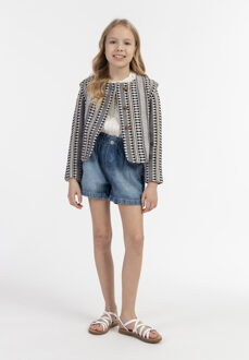 blazerjasje Meisje Donker marineblauw gebroken wit - maat 9J / 134cm