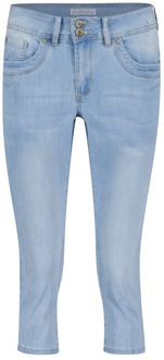 Bleach Capri Jeans Red Button , Blue , Dames - Xl,L,M,S,3Xl
