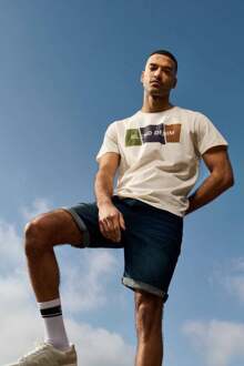 Blend regular fit jeans kort denim donkerblauw Marineblauw