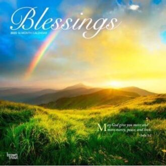 Blessings 2025 12 X 24 Inch Monthly Square Wall Calendar Plastic-Free - Browntrout
