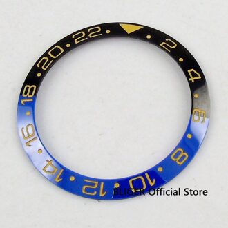 BLIGER 38mm Blauw Zwart Keramische Horloge Bezel Insert Fit 40mm Sub/GMT Automatisch Uurwerk Horloge