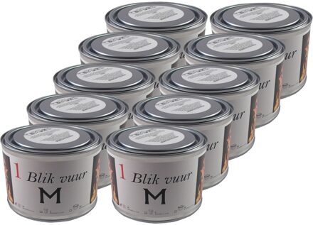 Blik vuur tuinfakkel - 10x - 11 x 7 cm - 4 branduren - verlichting in blik - tuinkaars