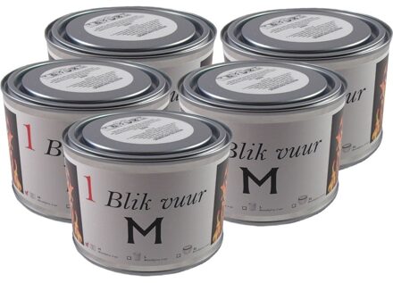 Blik vuur tuinfakkel - 5x - 11 x 7 cm - 4 branduren - verlichting in blik - tuinkaars