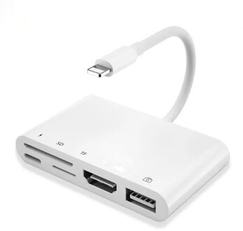 Bliksem Naar 1080P Hdmi-Compatibel Adapter Usb Sd Tf Kaartlezer Digitale Av Tv Otg Adapter Voor Iphone X Xr Xs 11Pro Max Se Ipa 5in1