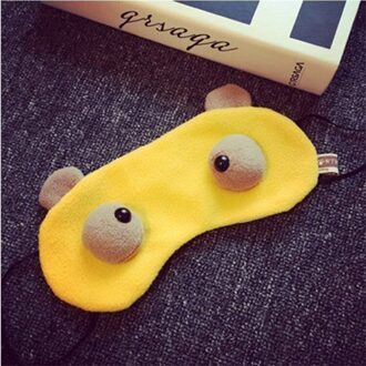 Blinddoek Voor Slapen Eye Covers Ogen Slapen Bandages Slaapmasker Patch Leuke Cartoon Reizen Eyescover Komisch Eye Patch geel