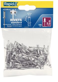 blindklinknagel aluminium 3,2 x 8 mm 100 stuks