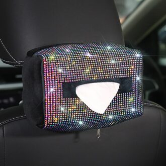 Bling Auto Kristal Diamant Tissue Doos Diamante Papieren Handdoek Buis Auto Strass Rugleuning Tissue Papier Doos Meisjes Vrouwen kleurrijk