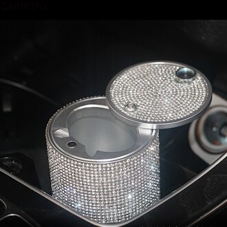 Bling Bling Steentjes Draagbare Auto Asbak Met Licht Kristal Diamant Led Auto Ash Tray Asbak Opslag Cup Universele AshHolder