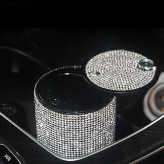 Bling Bling Steentjes Draagbare Auto Asbak Met Licht Kristal Diamant Led Auto Ash Tray Asbak Opslag Cup Universele AshHolder