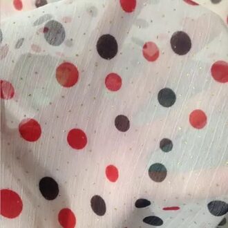 Bling crêpe chiffon dot gedrukt stof licht zachte dunne ademende kleding DIY stof