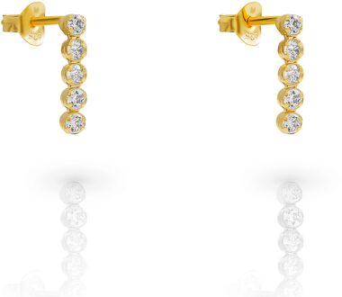 'Bling' Dames 925 Sterling Zilveren Oorbellen - Goud ZO-7547/G - One Size