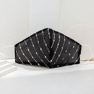 Bling Luxury Crystal Rhinestone Mask Sequin Masks for Women Fashion Facemask Mouth Cover Halloween Masquerade Face Jewelry