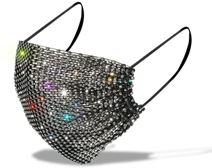 Bling Sequined Mask Decoration Elastic Mask Jewelry For Women Fashion Rhinestone Unisex For Halloween Costume Cosplay Face Mask