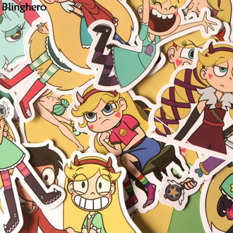 Blinghero Star Butterfly Stickers 17Pcs/set Cartoon Scrapbooking Sticker Kids Stickers Bike Car Stickers Decal BH0120