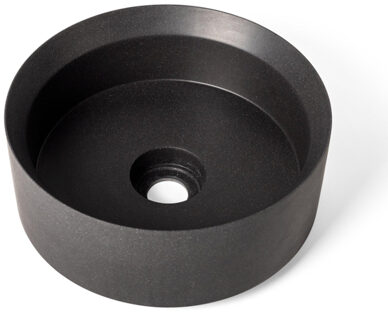 Bliss Dogma waskom - 38x38x12cm - rond - Quartz zwart 3430403 Quartz zwart mat