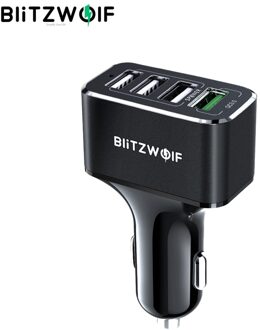 Blitzwolf Usb Car Charger 4 Usb-poorten 50W QC3.0 Snel Opladen Voor Mobiele Telefoon Tdc 12V-24V Voor Iphone X Xr Xs Voor Xiaomi Mi8