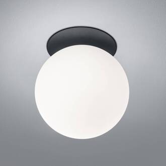 Blob plafondlamp, opalen glazen bol, Ø 20 cm opaal, zwart