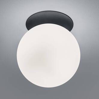 Blob plafondlamp, opalen glazen bolkap, Ø 25 cm opaal, zwart