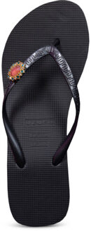 Block switch dames slipper met hak zwart, , maat: - maat 35-36