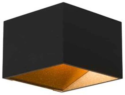 Block W Wandlamp - Zwart Goud