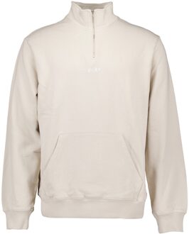 Block zip mock sweaters Beige - L