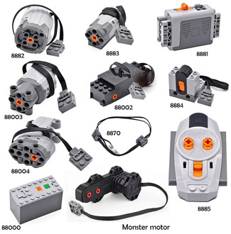 Blocks Technic Parts Motor Technic Parts Set Servo Motor Technical Train DIY Building Bricks Multi-Function Power Supply