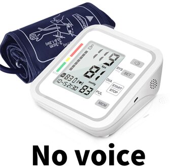 Bloed Bloeddrukmeters Stem Druk Monitor Digitale Bovenarm Automatic Manchet Home Bp Elektrische Pr Bloeddruk Tonometer NoVoice