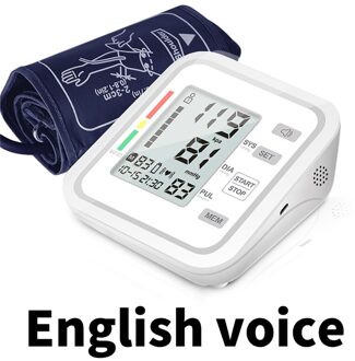 Bloed Bloeddrukmeters Stem Druk Monitor Digitale Bovenarm Automatic Manchet Home Bp Elektrische Pr Bloeddruk Tonometer Voice