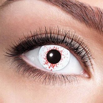 Bloeddoorlopen party lenzen wit/rood