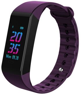 Bloeddruk Armband IP67 Waterdicht Hartslag Smart Polsband Sport Stap Monitoring Elektronische Polshorloge KBD0023 1stk paars