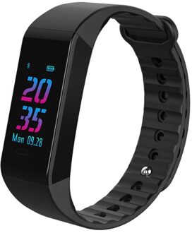 Bloeddruk Armband IP67 Waterdicht Hartslag Smart Polsband Sport Stap Monitoring Elektronische Polshorloge KBD0023 1stk zwart