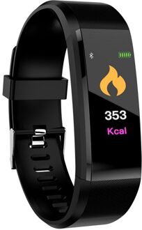 Bloeddruk Hartslag Monitoring Stappenteller Fitness Apparatuur Draadloze Sport Horloge Fitness Apparatuur Stappentellers zwart