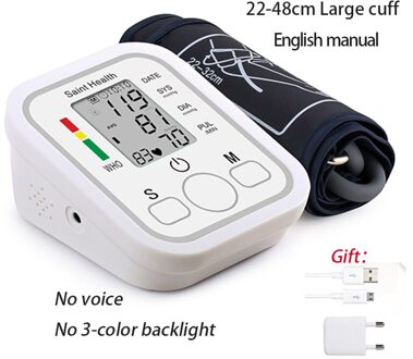 Bloeddrukmeter Arm Bloeddrukmeter Digitale Tensiometer Bloeddrukmeter Lcd Heart Beat Meter Tonometer Met Adapter B02EN-22-48