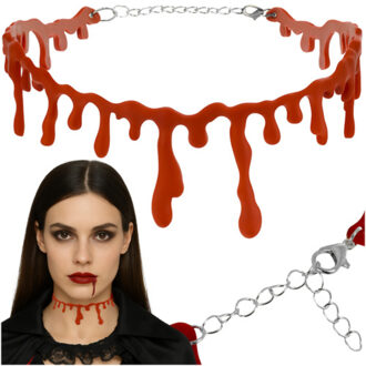 Bloederige nek ketting - volwassenen - kunststof - Horror/Halloween verkleed accessoires - choker