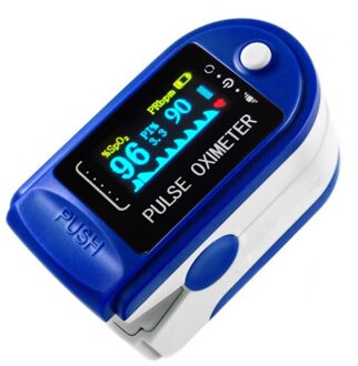 Bloedzuurstofverzadiging Monitor Zuurstof Vinger Pulsoximeter Monitor Oximetro (Zonder Batterij) blauw