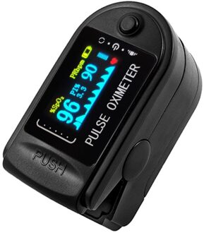 Bloedzuurstofverzadiging Monitor Zuurstof Vinger Pulsoximeter Monitor Oximetro (Zonder Batterij) zwart