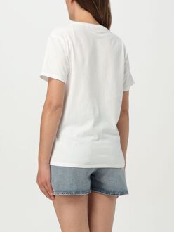 Bloem Appliqué Korte Mouwen T-shirt Wit