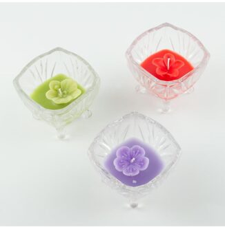 Bloem Dacht Glas Kaars 8*6 Cm Kleur: Gemarmerd Eenheid: 1 Pcs