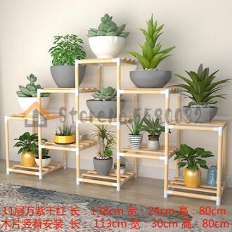 Bloem Frame Massief Houten Meerdere Verdiepingen Indoor Speciale Balkon Vlezige Kleine Bloempot Plank Woonkamer Eenvoudige Groene Houten plank VIP 1