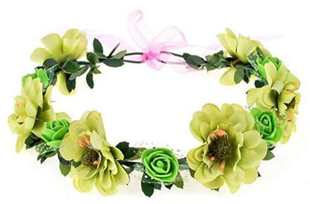 Bloem Hoofdband Rose Handgemaakte Bloemen Bloemen Garland Hair Band Crown Tiara Decoratie Verstelbare Vrouwen Meisjes Hoofdtooi Bruiloft GN