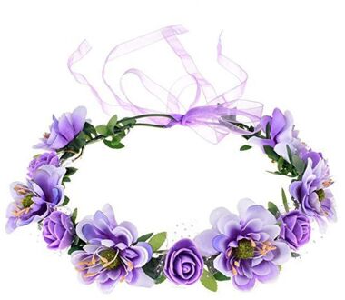 Bloem Hoofdband Rose Handgemaakte Bloemen Bloemen Garland Hair Band Crown Tiara Decoratie Verstelbare Vrouwen Meisjes Hoofdtooi Bruiloft PL